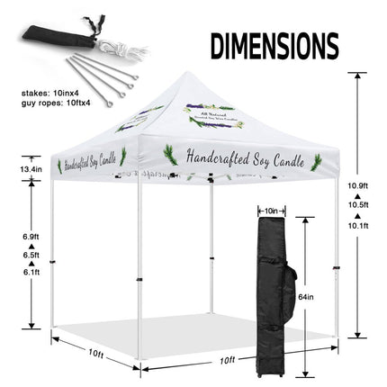 10x10 Craft Fair Tent - Pop Up Customized Canopy Tents for Handmade Soy Candles - ablem8canopy