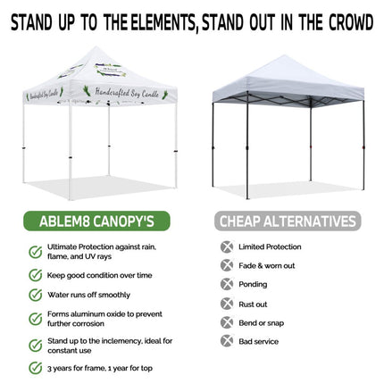 10x10 Craft Fair Tent - Pop Up Customized Canopy Tents for Handmade Soy Candles - ablem8canopy