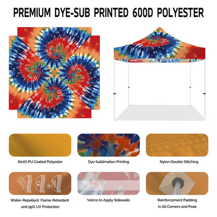 ABLEM8CANOPY 10x10 Pop Up Tie Dye Canopy Tent - ablem8canopy