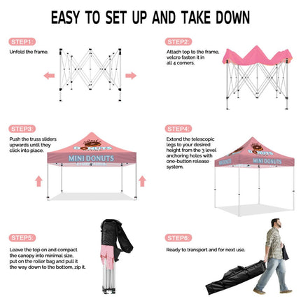 10x10 Canopy Pop Up Tent - ABLEM8CANOPY Mini Donuts 10x10 Pop Up Canopy Tent - ablem8canopy