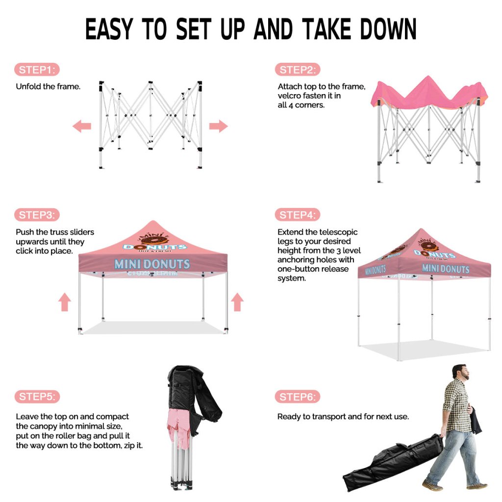 compact canopy tent 10x10 Canopy Pop Up Tent-ABLEM8CANOPY Mini Donuts 10x10 Pop Up Canopy Tent