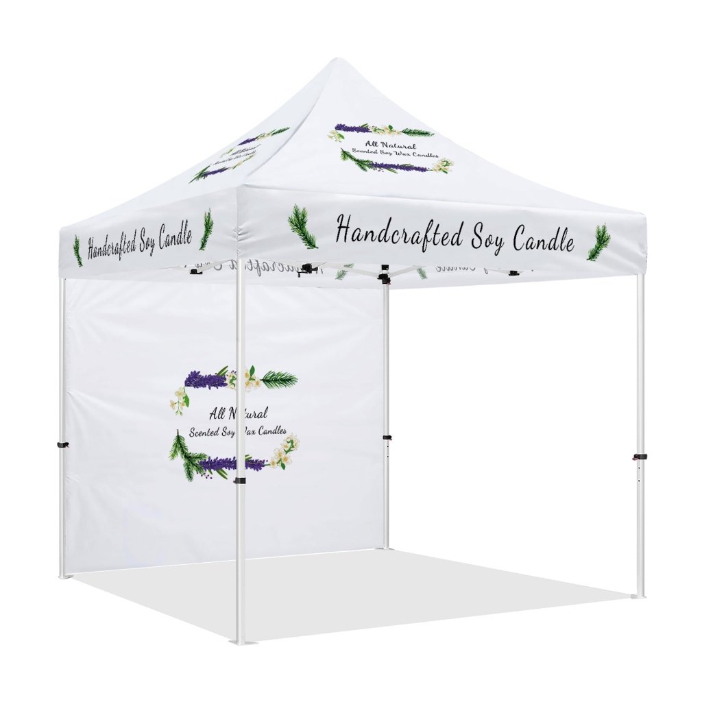 tent customized 10x10 Craft Fair Tent-Pop Up Canopy Tents- ablem8canopy 1 full wall