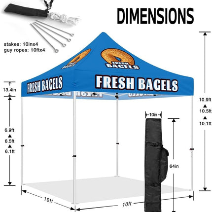 10x10 Food Vendor Tent - Canopy Tent for Outside for Bagel Bread Bakery Booth  - ablem8canopy