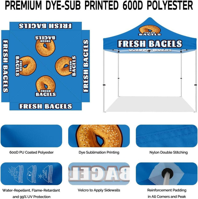10x10 Food Vendor Tent - Canopy Tent for Outside for Bagel Bread Bakery Booth  - ablem8canopy