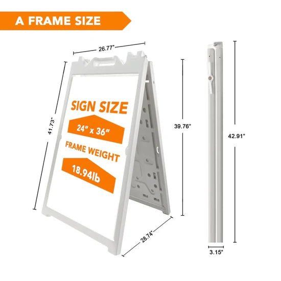 21.5"x28.5" A-Frame Sidewalk Sign – Double-Sided Folding Display for Outdoor Advertising - ablem8canopy