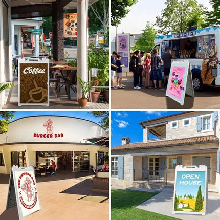 21.5"x28.5" A-Frame Sidewalk Sign – Double-Sided Folding Display for Outdoor Advertising - ablem8canopy