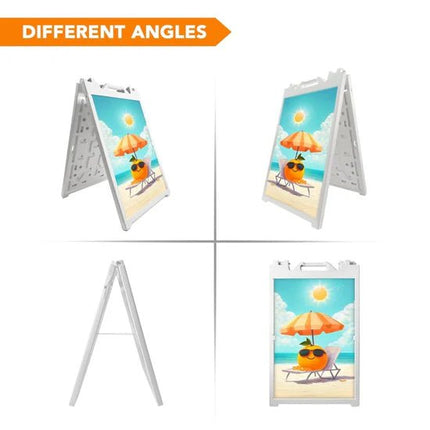21.5"x28.5" A-Frame Sidewalk Sign – Double-Sided Folding Display for Outdoor Advertising - ablem8canopy