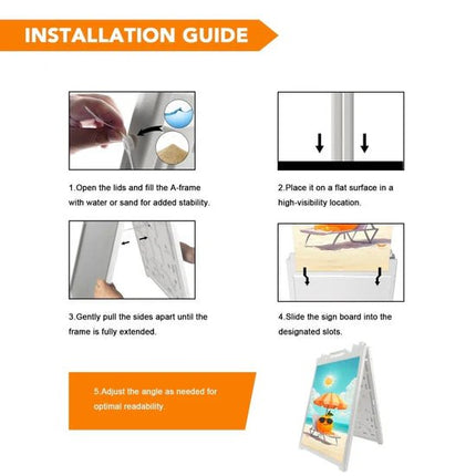 21.5"x28.5" A-Frame Sidewalk Sign – Double-Sided Folding Display for Outdoor Advertising - ablem8canopy