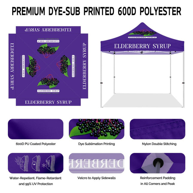 ABLEM8CANOPY 10x10 Elderberry Syrup Canopy Tent Pop Up - ablem8canopy