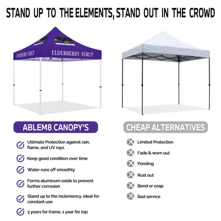 ABLEM8CANOPY 10x10 Elderberry Syrup Canopy Tent Pop Up - ablem8canopy