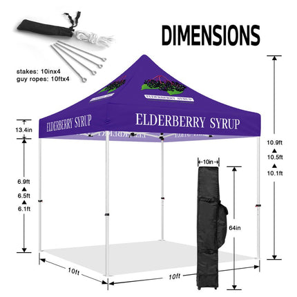 ABLEM8CANOPY 10x10 Elderberry Syrup Canopy Tent Pop Up - ablem8canopy