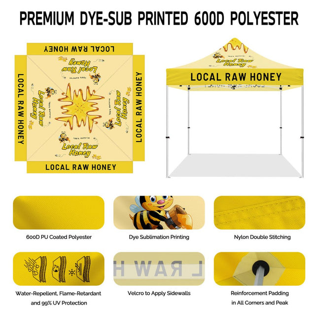 ABLEM8CANOPY 10x10 Outdoor Canopy Tent with sides for Local Honey Business - ablem8canopy