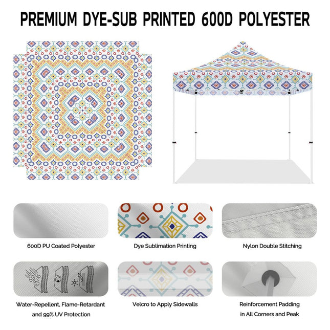 ABLEM8CANOPY 10x10 Pop Up Canopy Tent - Boho - ablem8canopy