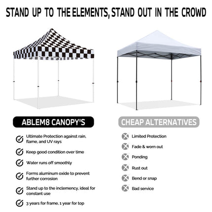 ABLEM8CANOPY 10x10 Pop Up Canopy Tent - Checker - ablem8canopy