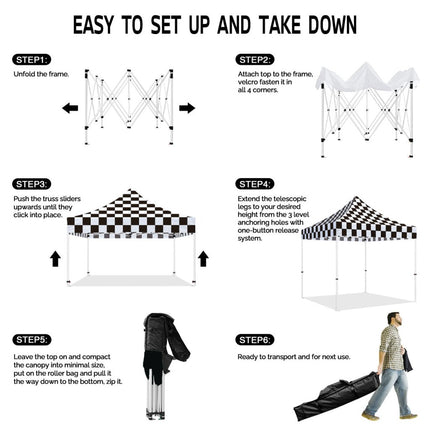 ABLEM8CANOPY 10x10 Pop Up Canopy Tent - Checker - ablem8canopy