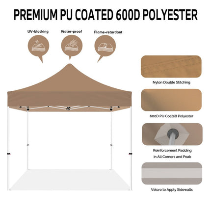 ABLEM8CANOPY 10x10 Pop Up Canopy Tent - Coffee - ablem8canopy