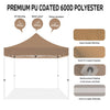ABLEM8CANOPY 10x10 Pop Up Canopy Tent - Coffee - ablem8canopy