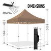 ABLEM8CANOPY 10x10 Pop Up Canopy Tent - Coffee - ablem8canopy