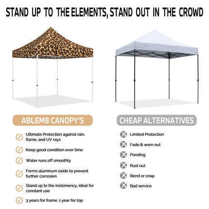 ABLEM8CANOPY 10x10 Pop Up Canopy Tent - Leopard - ablem8canopy