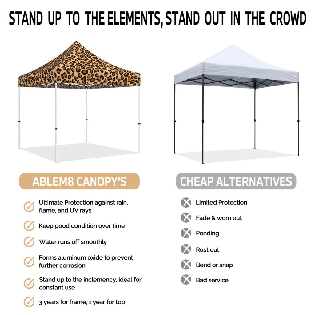 tent elevation 10x10 Pop Up Canopy Tent - Leopard
