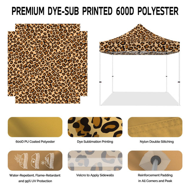 ABLEM8CANOPY 10x10 Pop Up Canopy Tent - Leopard - ablem8canopy