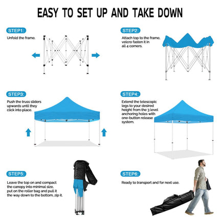 ABLEM8CANOPY 10x10 Pop Up Canopy Tent - Rain Drops - ablem8canopy
