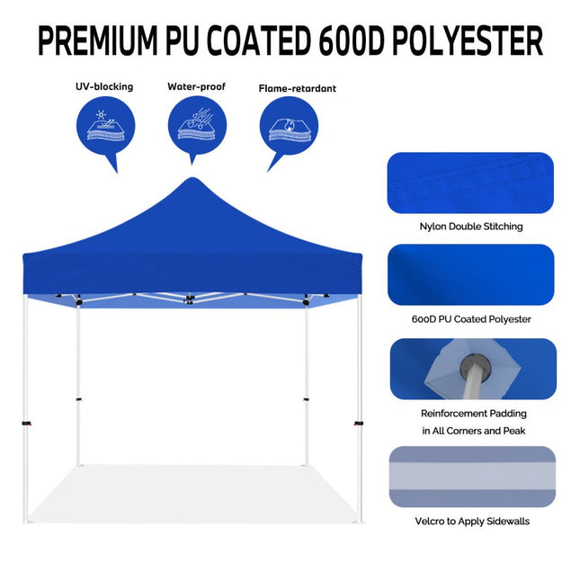 ABLEM8CANOPY 10x10 Pop Up Canopy Tent - Sapphire - ablem8canopy