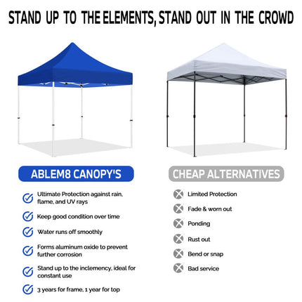 ABLEM8CANOPY 10x10 Pop Up Canopy Tent - Sapphire - ablem8canopy