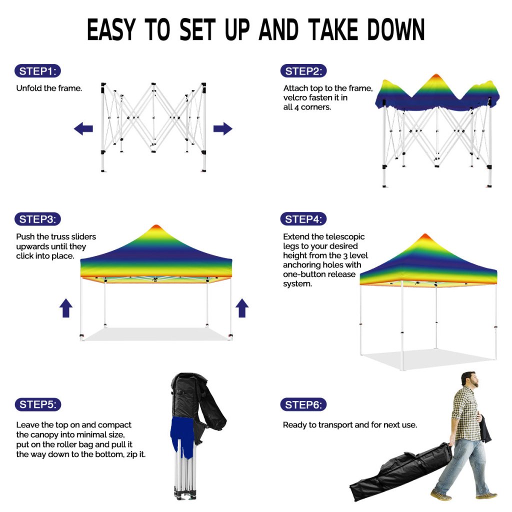 rainbow canopy tent ABLEM8CANOPY 10x10 Pop Up Rainbow Canopy Tent