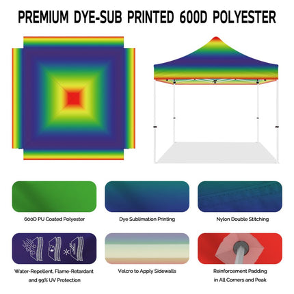ABLEM8CANOPY 10x10 Pop Up Rainbow Canopy Tent - ablem8canopy