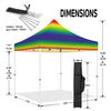 ABLEM8CANOPY 10x10 Pop Up Rainbow Canopy Tent - ablem8canopy