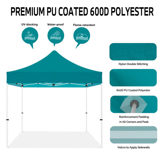 ABLEM8CANOPY 10x10 Pop Up Turquoise Canopy Tent - ablem8canopy