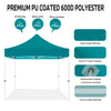 ABLEM8CANOPY 10x10 Pop Up Turquoise Canopy Tent - ablem8canopy