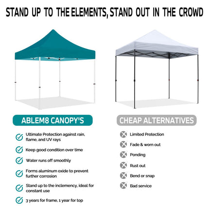 ABLEM8CANOPY 10x10 Pop Up Turquoise Canopy Tent - ablem8canopy