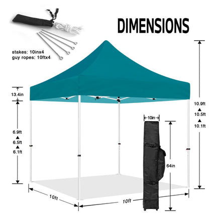 ABLEM8CANOPY 10x10 Pop Up Turquoise Canopy Tent - ablem8canopy