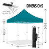 ABLEM8CANOPY 10x10 Pop Up Turquoise Canopy Tent - ablem8canopy