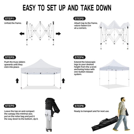 ABLEM8CANOPY 10x10 Pop Up White Canopy Tents - ablem8canopy