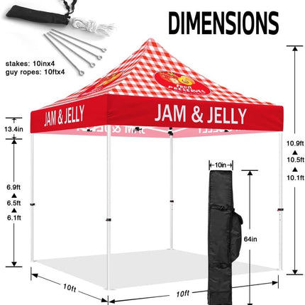ABLEM8CANOPY 10x10 Themed Pop Up Canopy Tent with Sidewalls for Jam and Jelly - ablem8canopy