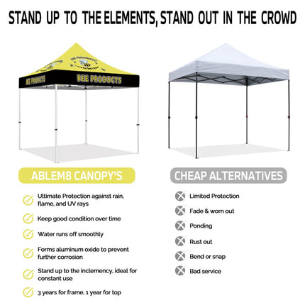 ABLEM8CANOPY Bee Products 10x10 Pop Up Yellow Canopy Tent - ablem8canopy