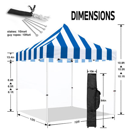 ABLEM8CANOPY Carnival 10x10 Pop Up Canopy Tent - Blue - ablem8canopy