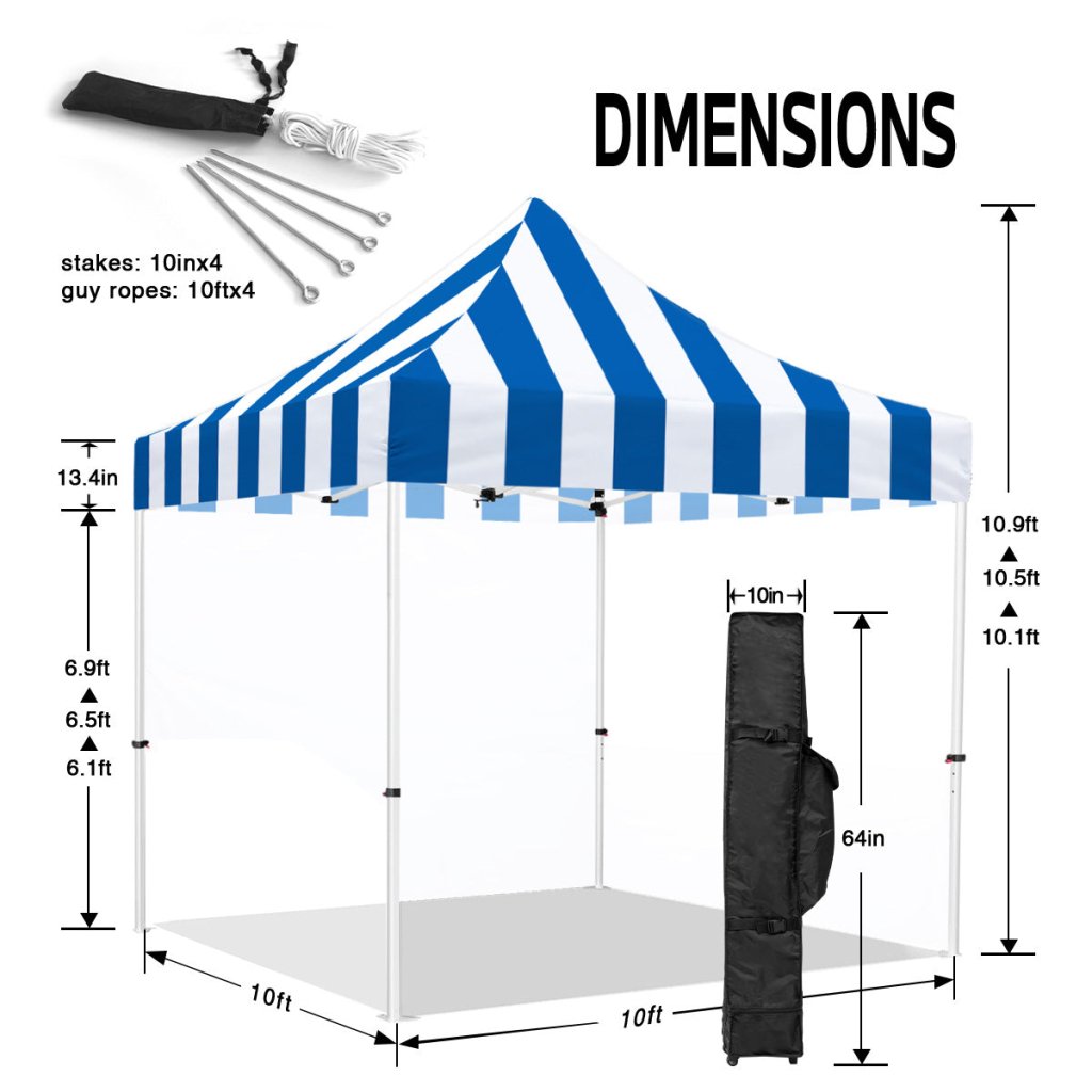 pop up carnival tent Carnival 10x10 Pop Up Canopy Tent - Blue
