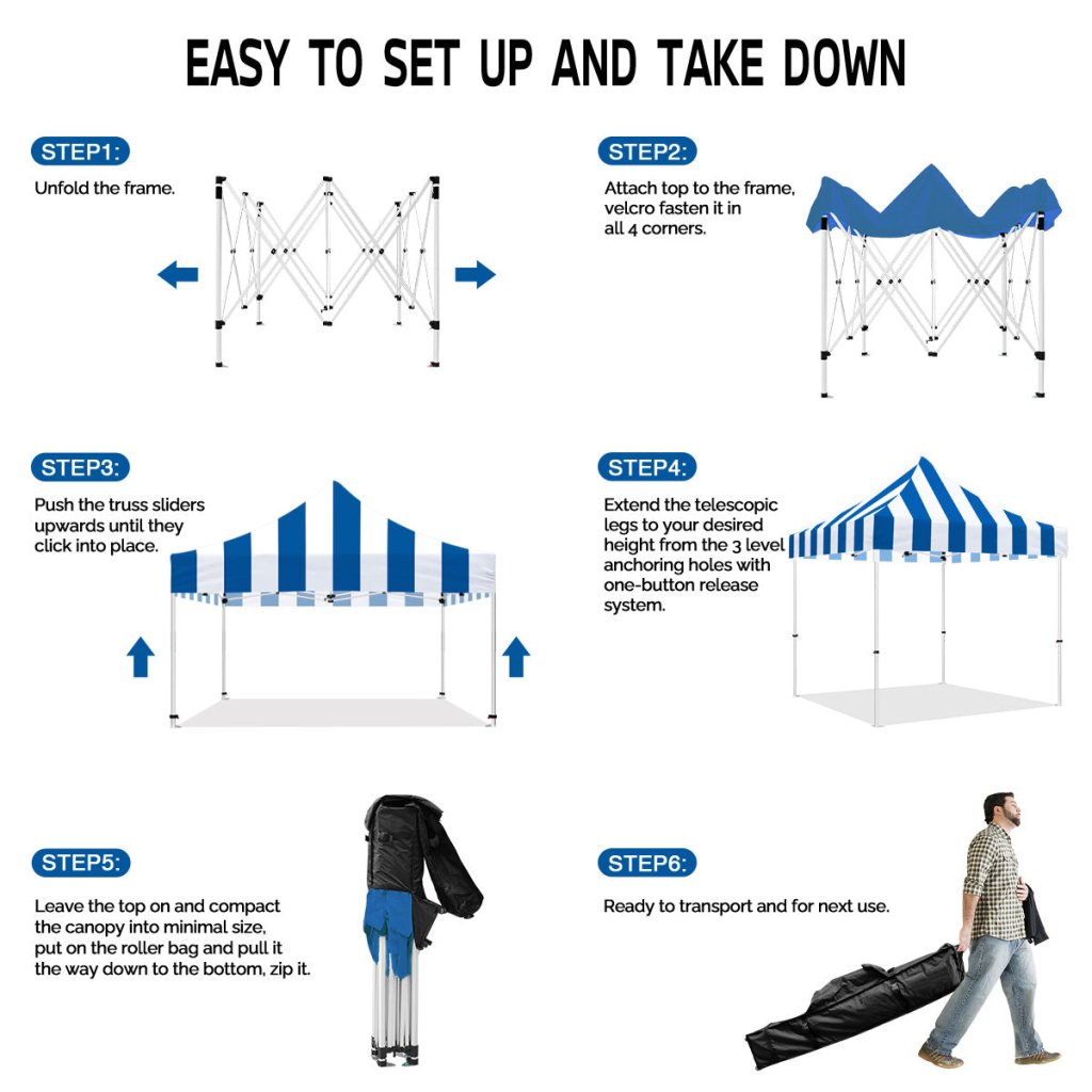 pop up carnival tent Carnival 10x10 Pop Up Canopy Tent - Blue