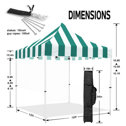 ABLEM8CANOPY Carnival 10x10 Pop Up Canopy Tent - Green - ablem8canopy