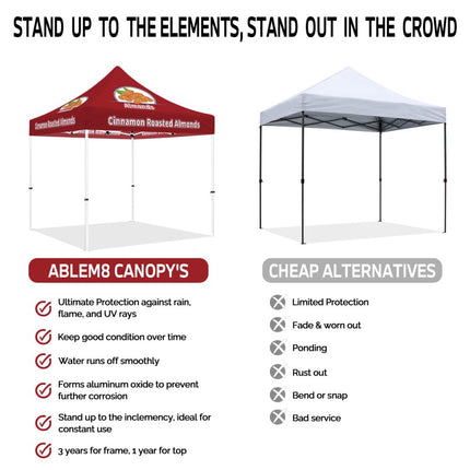 ABLEM8CANOPY Cinnamon Roasted Almonds 10 x 10 canopy tent with sidewalls - ablem8canopy