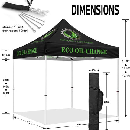 ABLEM8CANOPY ECO OIL CHANGE 10x10 Canopy With Side Tent - ablem8canopy