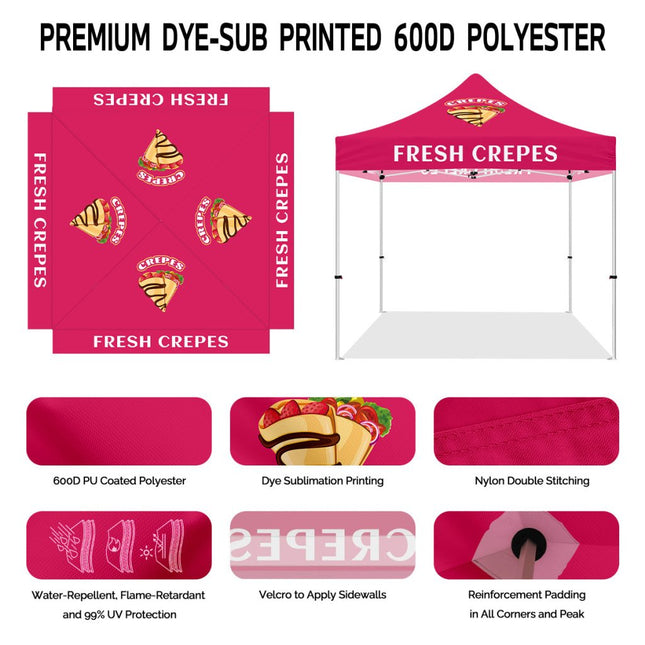 ABLEM8CANOPY Fresh Crepes 10x10 Covered Canopy Tent - ablem8canopy