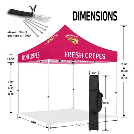 ABLEM8CANOPY Fresh Crepes 10x10 Covered Canopy Tent - ablem8canopy