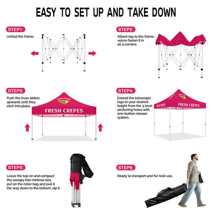 ABLEM8CANOPY Fresh Crepes 10x10 Covered Canopy Tent - ablem8canopy