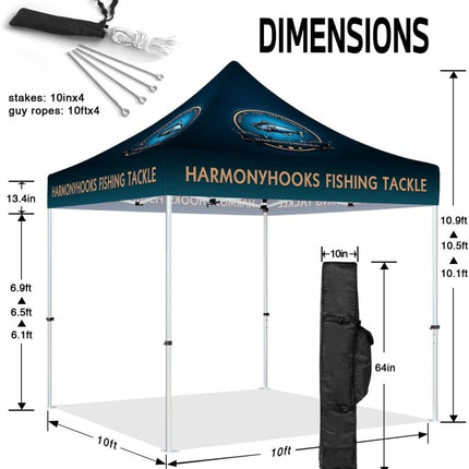 ABLEM8CANOPY Harmonyhooks Fishing Tackle 10x10 Professional Canopy Tent - ablem8canopy
