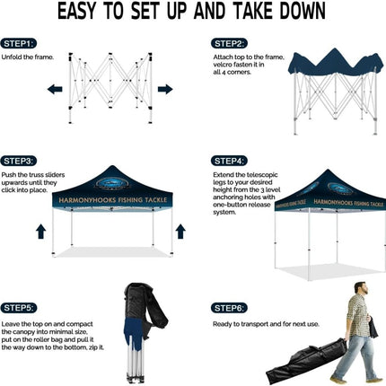 ABLEM8CANOPY Harmonyhooks Fishing Tackle 10x10 Professional Canopy Tent - ablem8canopy